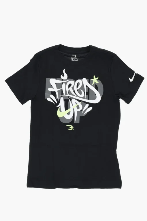 3 BRAND T-shirt Girocollo FIRED UP in Cotone con Stampa Graffiti Frontale>Nike KIDS Best