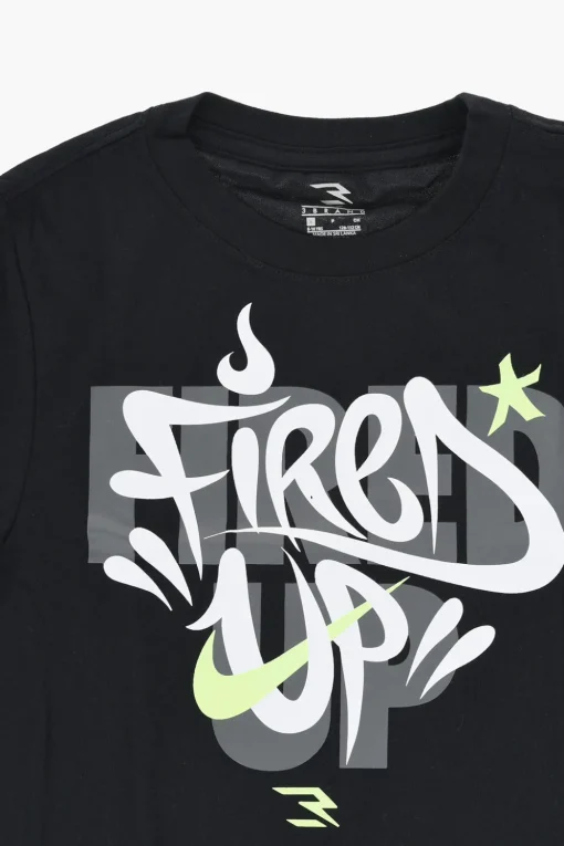 3 BRAND T-shirt Girocollo FIRED UP in Cotone con Stampa Graffiti Frontale>Nike KIDS Best
