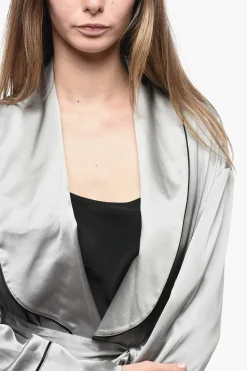 Hot 1995 Cardigan Lingerie in Satin con Cintura Donna Maglieria