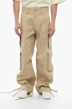 Clearance 2003 Pantaloni Cargo in Cotone con Coulisse alla Caviglia Uomo Pantaloni