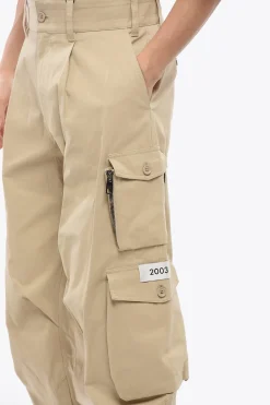 Clearance 2003 Pantaloni Cargo in Cotone con Coulisse alla Caviglia Uomo Pantaloni