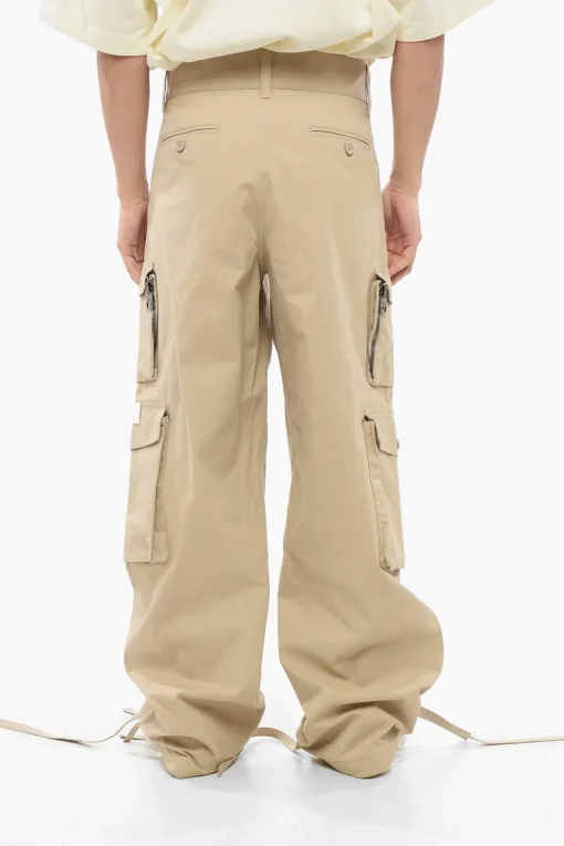 Clearance 2003 Pantaloni Cargo in Cotone con Coulisse alla Caviglia Uomo Pantaloni