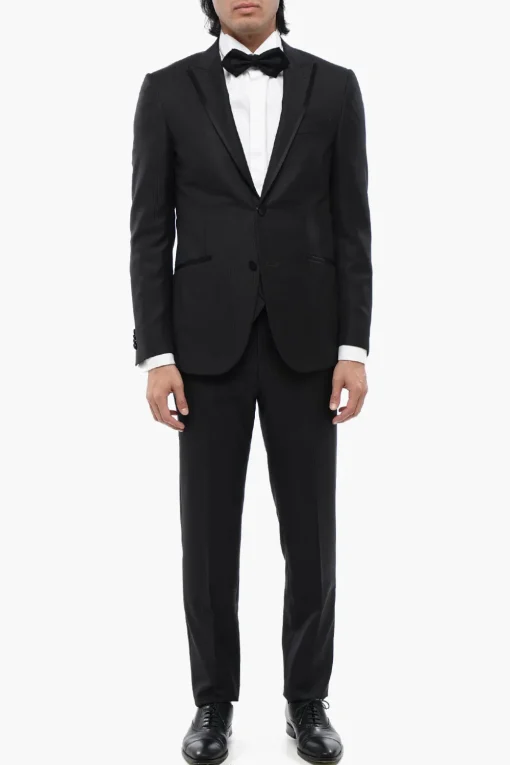 Fashion Abito 3 Pezzi A Righe Con Bordi In Satin Uomo Completi