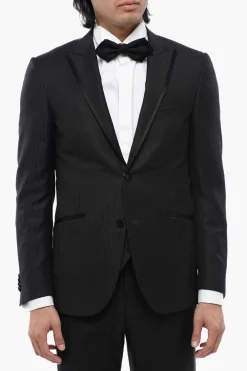 Fashion Abito 3 Pezzi A Righe Con Bordi In Satin Uomo Completi