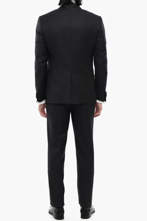 Fashion Abito 3 Pezzi A Righe Con Bordi In Satin Uomo Completi