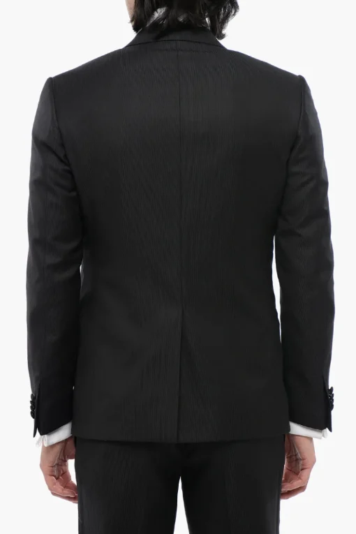 Fashion Abito 3 Pezzi A Righe Con Bordi In Satin Uomo Completi