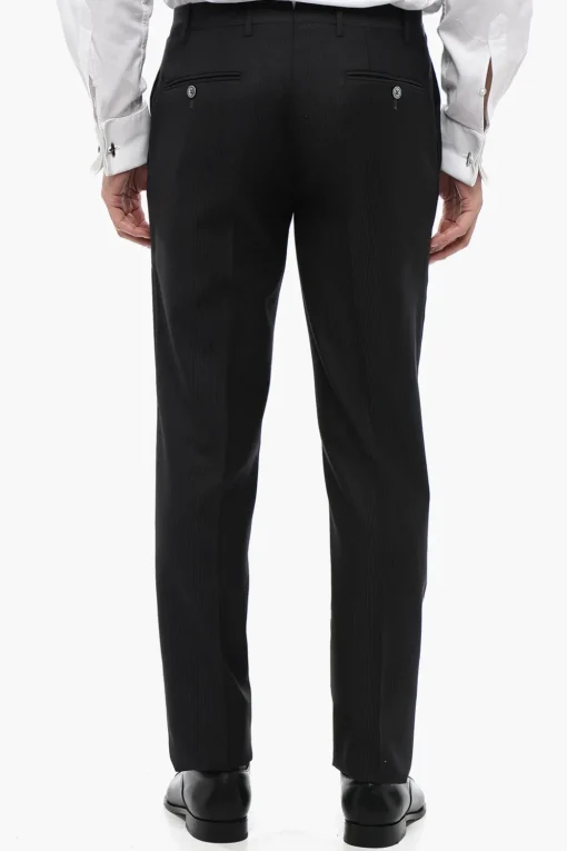 Fashion Abito 3 Pezzi A Righe Con Bordi In Satin Uomo Completi