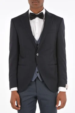 Outlet Abito 3 Pezzi CERIM.ACADEMY In Lana Vergine con Pantaloni a Righe Uomo Completi
