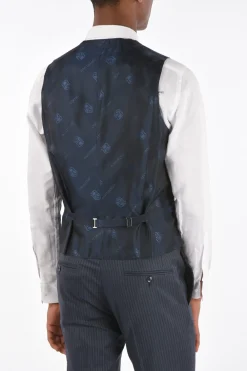 Outlet Abito 3 Pezzi CERIM.ACADEMY In Lana Vergine con Pantaloni a Righe Uomo Completi
