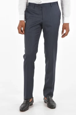 Outlet Abito 3 Pezzi CERIM.ACADEMY In Lana Vergine con Pantaloni a Righe Uomo Completi