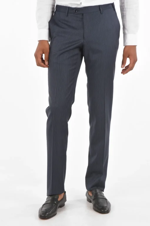 Outlet Abito 3 Pezzi CERIM.ACADEMY In Lana Vergine con Pantaloni a Righe Uomo Completi