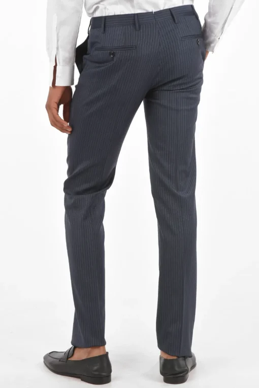 Outlet Abito 3 Pezzi CERIM.ACADEMY In Lana Vergine con Pantaloni a Righe Uomo Completi