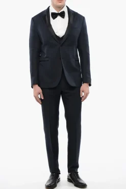 Abito 3 Pezzi CERIMONIA ACADEMY in Seta con Dettagli in Satin>Corneliani Sale