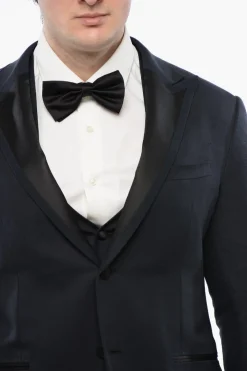 Abito 3 Pezzi CERIMONIA ACADEMY in Seta con Dettagli in Satin></noscript>Corneliani Sale