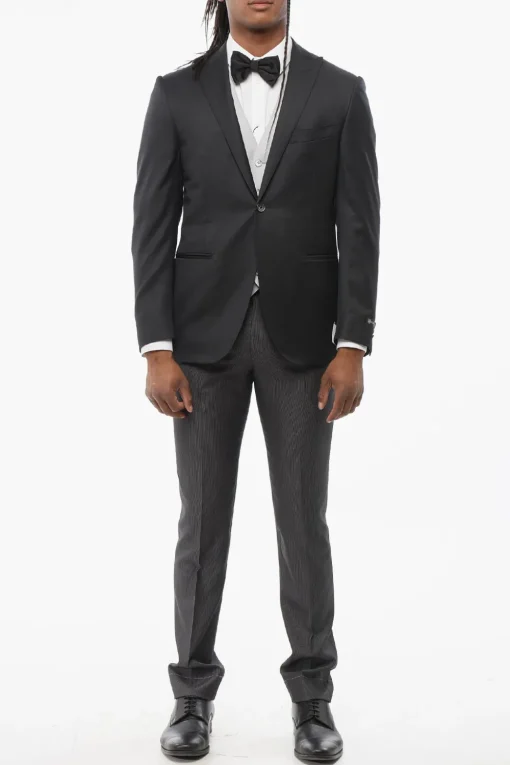 Abito 3 Pezzi CERIMONIA LEADER con Pantaloni Gessati>Corneliani Sale
