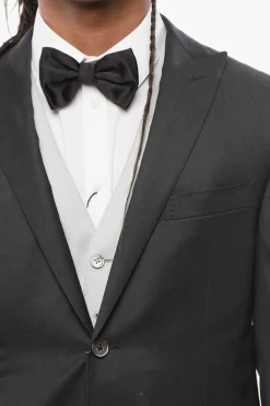 Abito 3 Pezzi CERIMONIA LEADER con Pantaloni Gessati></noscript>Corneliani Sale