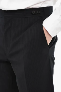 Discount Abito 3 Pezzi Monopetto Gessato Con Tasche Ad Aletta Uomo Completi