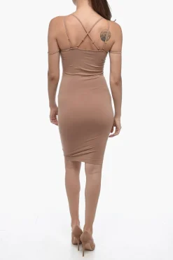 Online Abito Aderente Elasticizzato con Spalline Regolabili Donna Vestiti