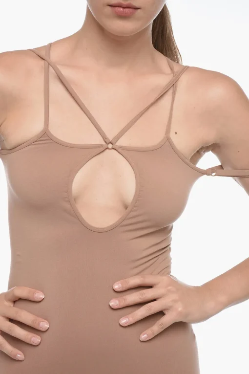 Online Abito Aderente Elasticizzato con Spalline Regolabili Donna Vestiti