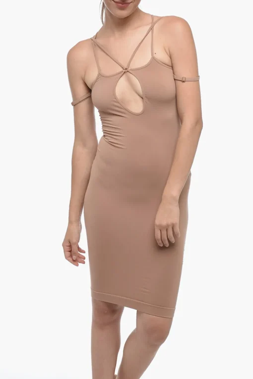 Online Abito Aderente Elasticizzato con Spalline Regolabili Donna Vestiti
