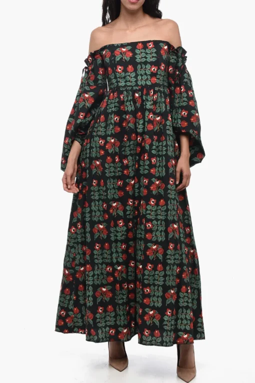 Abito ALHELI Plissé con Fantasia Floreale>Agua by Agua Bendita Clearance