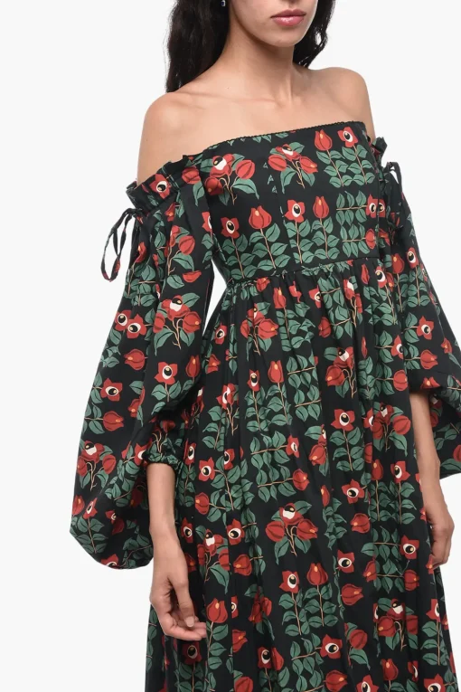 Abito ALHELI Plissé con Fantasia Floreale>Agua by Agua Bendita Clearance