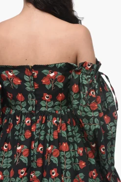 Abito ALHELI Plissé con Fantasia Floreale></noscript>Agua by Agua Bendita Clearance