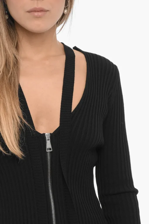 Abito Attillato a Coste con Chiusura Zip>ANDREĀDAMO New
