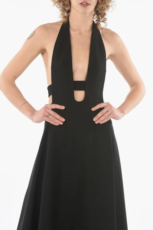Outlet Abito Bare Back in Lana con Dettaglio Cut-out Donna Vestiti