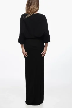 Abito Drappeggiato con Scollo a V>Saint Laurent Online
