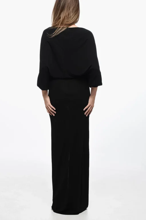 Abito Drappeggiato con Scollo a V>Saint Laurent Online