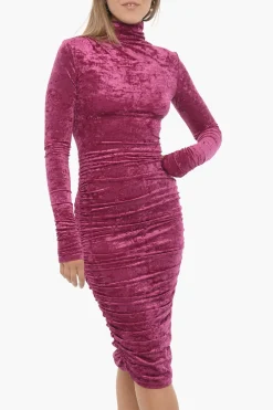 Abito Drappeggiato in Velour a Maniche Lunghe></noscript>The Andamane Best