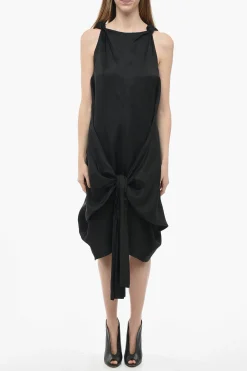 Best Abito Drappeggiato in Viscosa con Dettaglio da Allacciare Donna Vestiti