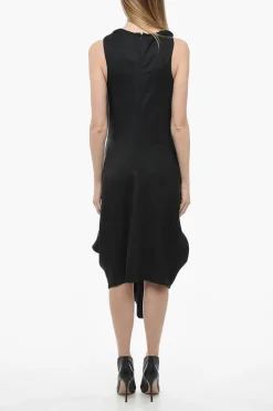Best Abito Drappeggiato in Viscosa con Dettaglio da Allacciare Donna Vestiti