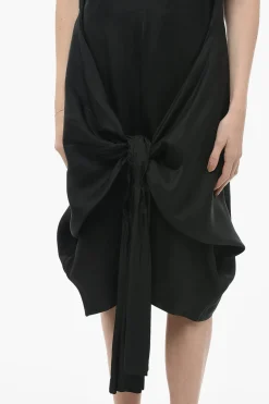 Best Abito Drappeggiato in Viscosa con Dettaglio da Allacciare Donna Vestiti