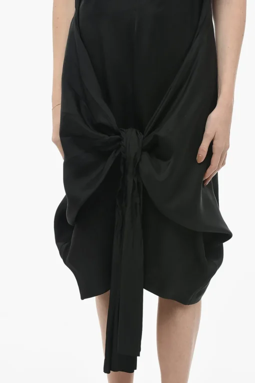 Best Abito Drappeggiato in Viscosa con Dettaglio da Allacciare Donna Vestiti