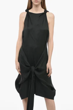 Best Abito Drappeggiato in Viscosa con Dettaglio da Allacciare Donna Vestiti