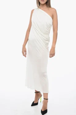 New Abito Drappeggiato Monospalla Donna Vestiti