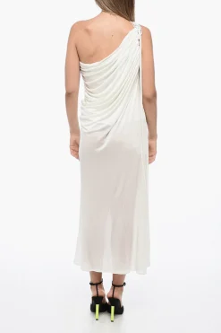 New Abito Drappeggiato Monospalla Donna Vestiti