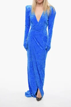 Fashion Abito DYNASTY in Velour con Dettaglio Guanti Donna Vestiti