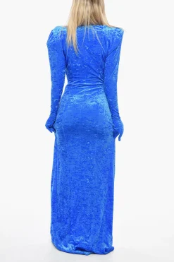 Fashion Abito DYNASTY in Velour con Dettaglio Guanti Donna Vestiti