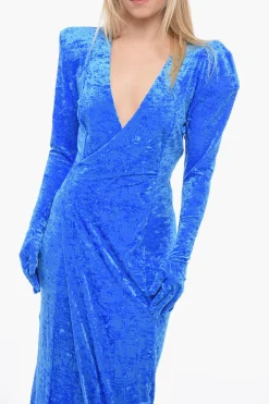 Fashion Abito DYNASTY in Velour con Dettaglio Guanti Donna Vestiti