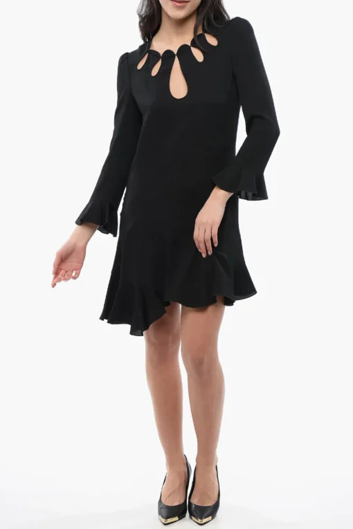 New Abito FLUID in Misto Seta con Dettagli Cut-Out Donna Vestiti