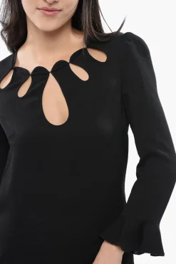 New Abito FLUID in Misto Seta con Dettagli Cut-Out Donna Vestiti