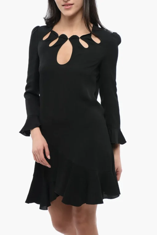 New Abito FLUID in Misto Seta con Dettagli Cut-Out Donna Vestiti