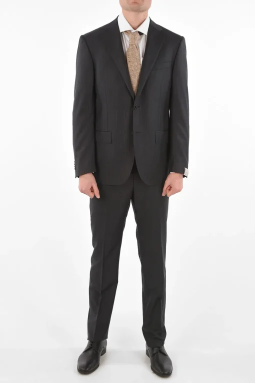 Abito Gessato 2 Pezzi LEADER con Tasche ad Aletta>Corneliani Discount