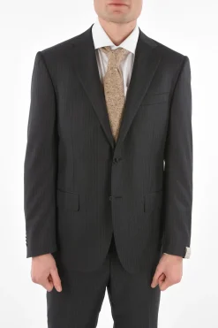 Abito Gessato 2 Pezzi LEADER con Tasche ad Aletta>Corneliani Discount