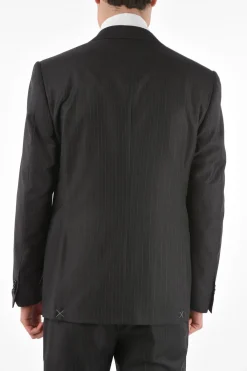 Abito Gessato 2 Pezzi LEADER con Tasche ad Aletta></noscript>Corneliani Discount