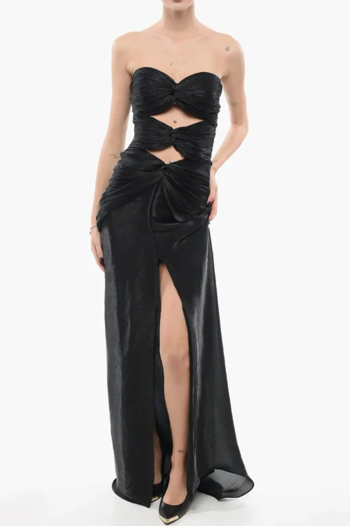 Abito in Georgette Effetto Lurex con Cut Out>Costarellos Hot