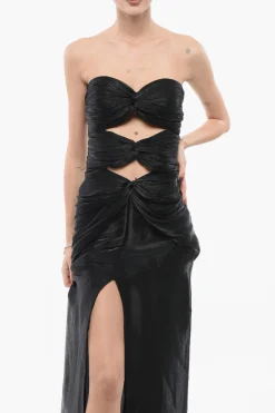 Abito in Georgette Effetto Lurex con Cut Out></noscript>Costarellos Hot